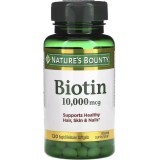 Біотин швидкого вивільнення, 10000 мкг, Biotin, Nature's Bounty, 120 гелевих капсул