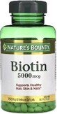 Биотин быстрого высвобождения, 5000 мкг, Biotin, Nature&#39;s Bounty, 150 гелевых капсул