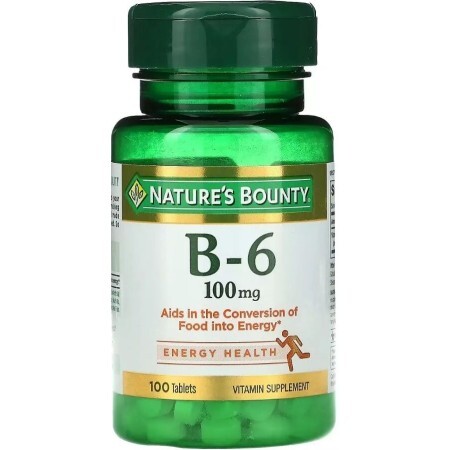 Вітамін B6, 100 мг, Vitamin B6, Nature's Bounty, 100 таблеток