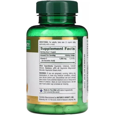 Витамин C, 1000 мг, Vitamin C, Nature's Bounty, 100 каплет: цены и характеристики