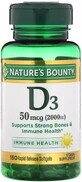 Витамин D3 быстрого высвобождения, 2000 МЕ, 50 мкг, Vitamin D, Nature&#39;s Bounty, 150 гелевых капсул