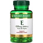 Вітамін E швидкого вивільнення, 1000 МО, 450 мг, Vitamin E, Nature's Bounty, 60 гелевих капсул: ціни та характеристики