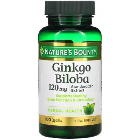 Гинкго Билоба, 120 мг, Ginkgo Biloba, Nature's Bounty, 100 капсул