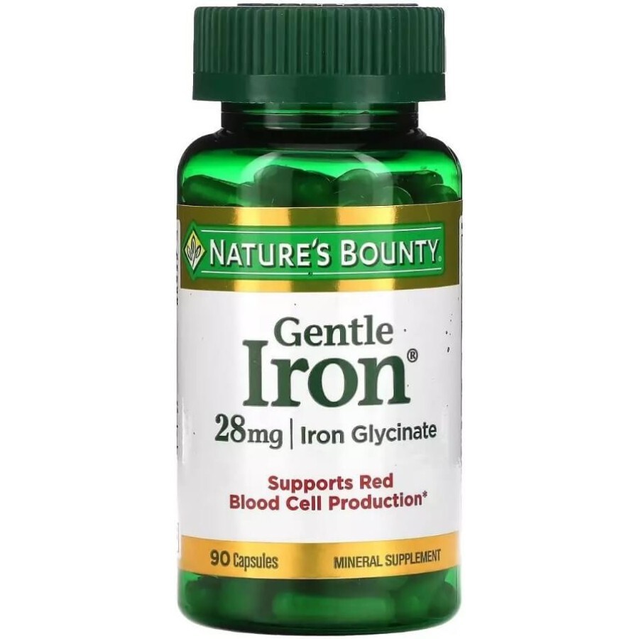 Железо, 28 мг, Gentle Iron, Nature's Bounty, 90 капсул: цены и характеристики