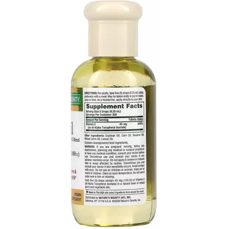 Рідкий Вітамін E, 30000 МО, Vitamin E-Oil, Nature's Bounty, 74 мл: ціни та характеристики