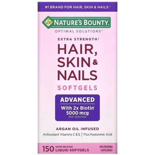 Здоровая сила волос, кожи, ногтей, Extra Strength Hair, Skin & Nails, Nature's Bounty, 150 гелевых капсул