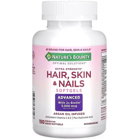 Здоровая сила волос, кожи, ногтей, Extra Strength Hair, Skin & Nails, Nature's Bounty, 150 гелевых капсул: цены и характеристики