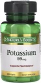 Калий, 99 мг, Potassium, Nature&#39;s Bounty, 100 каплет
