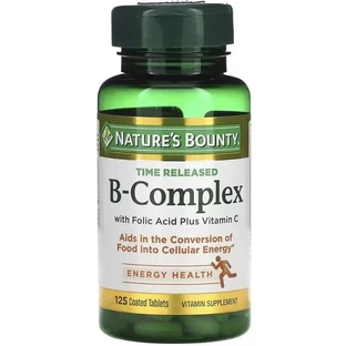 Комплекс витаминов B с фолиевой кислотой и витамином С, B-Complex Time Released, Nature's Bounty, 125 таблеток