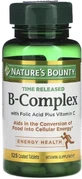 Комплекс вітамінів B з фолієвою кислотою та вітаміном С, B-Complex Time Released, Nature's Bounty, 125 таблеток