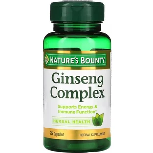Комплекс женьшеня, Ginseng Complex, Nature's Bounty, 75 капсул