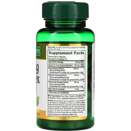 Комплекс женьшеня, Ginseng Complex, Nature's Bounty, 75 капсул: цены и характеристики