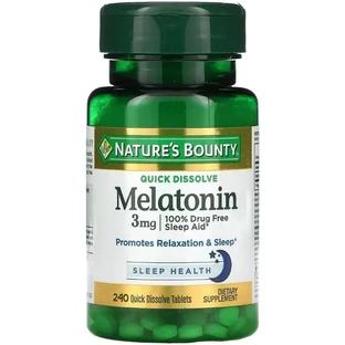 Мелатонін швидко розчинний, 3 мг, смак вишні, Melatonin, Nature's Bounty, 240 таблеток