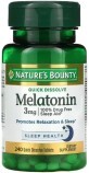 Мелатонін швидко розчинний, 3 мг, смак вишні, Melatonin, Nature&#39;s Bounty, 240 таблеток