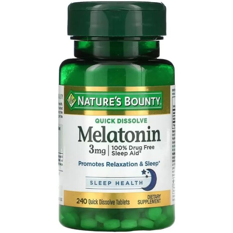 Мелатонин быстро растворяющийся, 3 мг, вкус вишни, Melatonin, Nature's Bounty, 240 таблеток: цены и характеристики