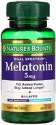 Мелатонин двойного спектра, 5 мг, Melatonin Dual Spectrum, Nature&#39;s Bounty, 60 таблеток