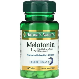 Мелатонін 1 мг, Melatonin, Nature's Bounty, 180 таблеток