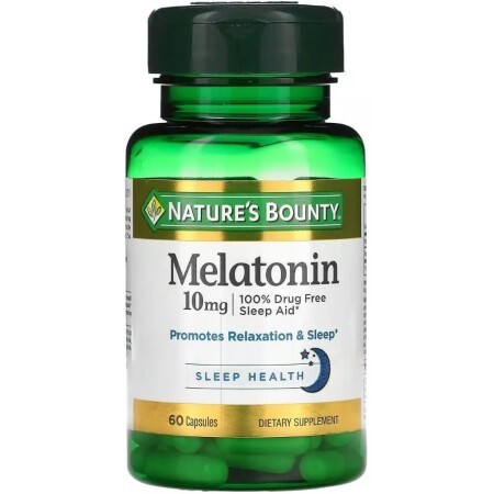 Мелатонін 10 мг, Melatonin, Nature's Bounty, 60 капсул
