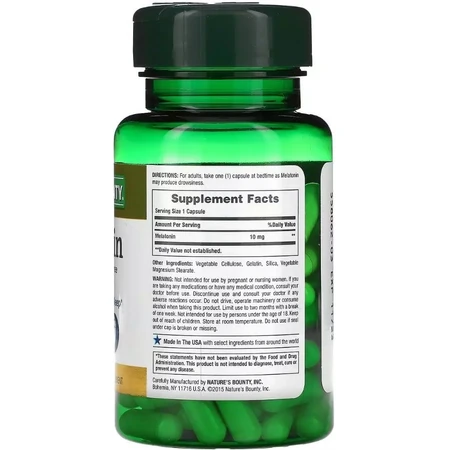 Мелатонін 10 мг, Melatonin, Nature's Bounty, 60 капсул: ціни та характеристики