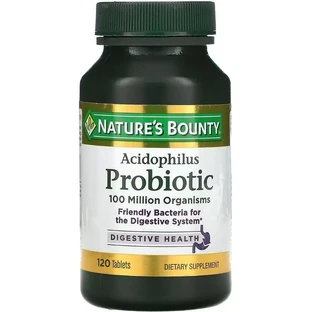 Пробіотик з ацидофільними лактобактеріями, Acidophilus Probiotic, Nature's Bounty, 120 таблеток