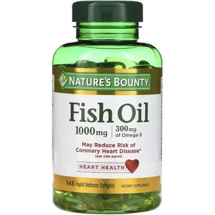 Риб'ячий жир 1000 мг, Fish Oil, Nature's Bounty, 145 гелевих капсул