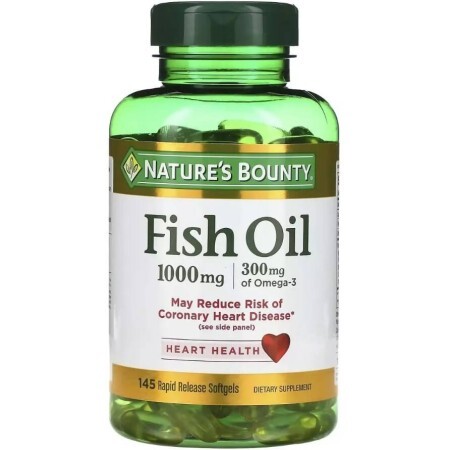 Рыбий жир 1000 мг, Fish Oil, Nature's Bounty, 145 гелевых капсул
