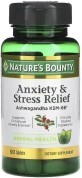 Снятие тревоги и напряжения с ашвагандой, Anxiety &amp; Stress Relief, Ashwagandha KSM-66, Nature&#39;s Bounty, 50 таблеток