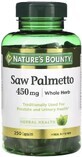 Со Пальметто 450 мг, Saw Palmetto, Nature&#39;s Bounty, 250 капсул