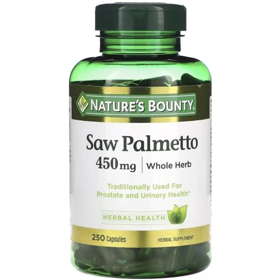 Со Пальметто, 450 мг, Saw Palmetto, Nature's Bounty, 250 капсул: цены и характеристики