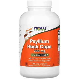 Подорожник (Псиліум), Psyllium Husks, Now Foods, 700 Мг, 360 Капсул