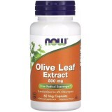 Экстракт листьев оливкового дерева, 500 мкг, Olive Leaf Extract, Now Foods, 60 вегетарианских капсул