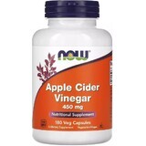 Яблочный уксус, 450 мг, Apple Cider Vinegar, Now Foods, 180 вегетарианских капсул