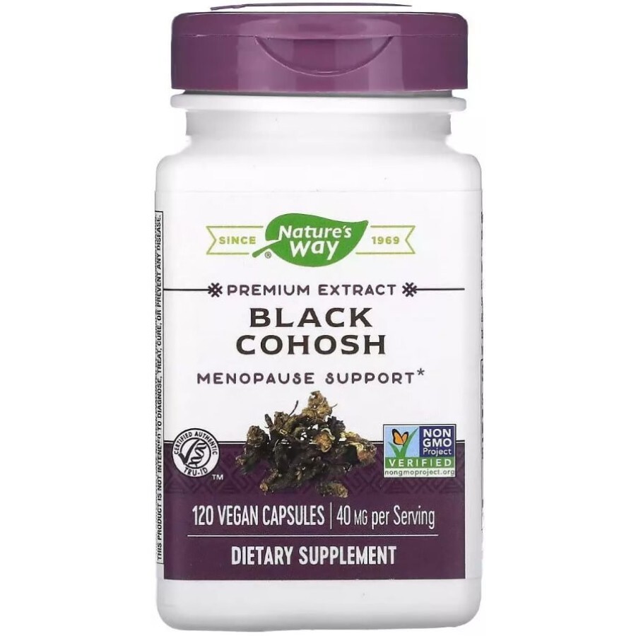 Клопогон 40 мг, Black Cohosh, Nature's Way, 120 вегетаріанських капсул: ціни та характеристики