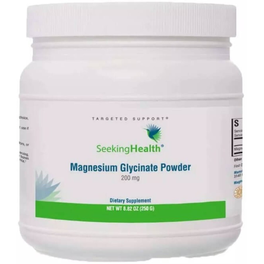 Магній гліцинат у порошку, 200 мг, Magnesium Glycinate Powder, Seeking Health, 187,5 гр: ціни та характеристики