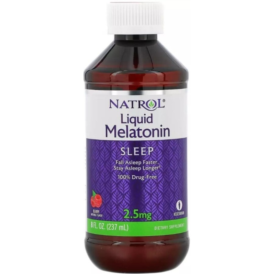 Мелатонін рідкий 2,5 мг, смак ягід, Liquid Melatonin, Natrol, 237 мл: ціни та характеристики