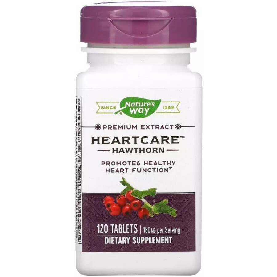Глід 80 мг, HeartCare, Hawthorn, Nature's Way, 120 таблеток: ціни та характеристики