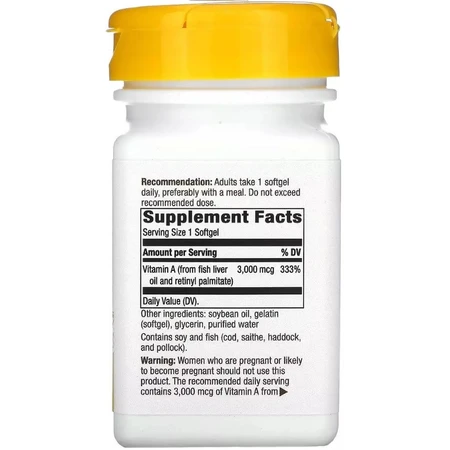 Витамин А 3000 мкг, Vitamin A, Nature's Way, 100 желатиновых капсул: цены и характеристики