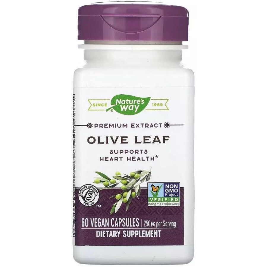 Оливкові Листя, екстракт преміум-класу, 250 мг, Olive Leaf, Nature's Way, 60 вегетаріанських капсул: ціни та характеристики