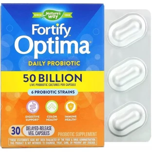 Пробіотик з відстроченим вивільненням 50 млрд КУО, Fortify Optima Daily Probiotic, 50 Billion, Nature's Way, 30 капсул