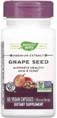 Экстракт виноградных косточек премиум-класса, 100 мг, Premium Extract, Grape Seed, Nature's Way, 60 вегетарианских капсул