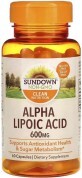 Альфа-липоевая кислота, 600 мг, Alpha Lipoic Acid, Sundown Naturals, 60 капсул