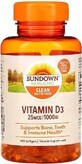 Вітамін D3, 1000 МО, Vitamin D3, Sundown Naturals, 400 гелевих капсул