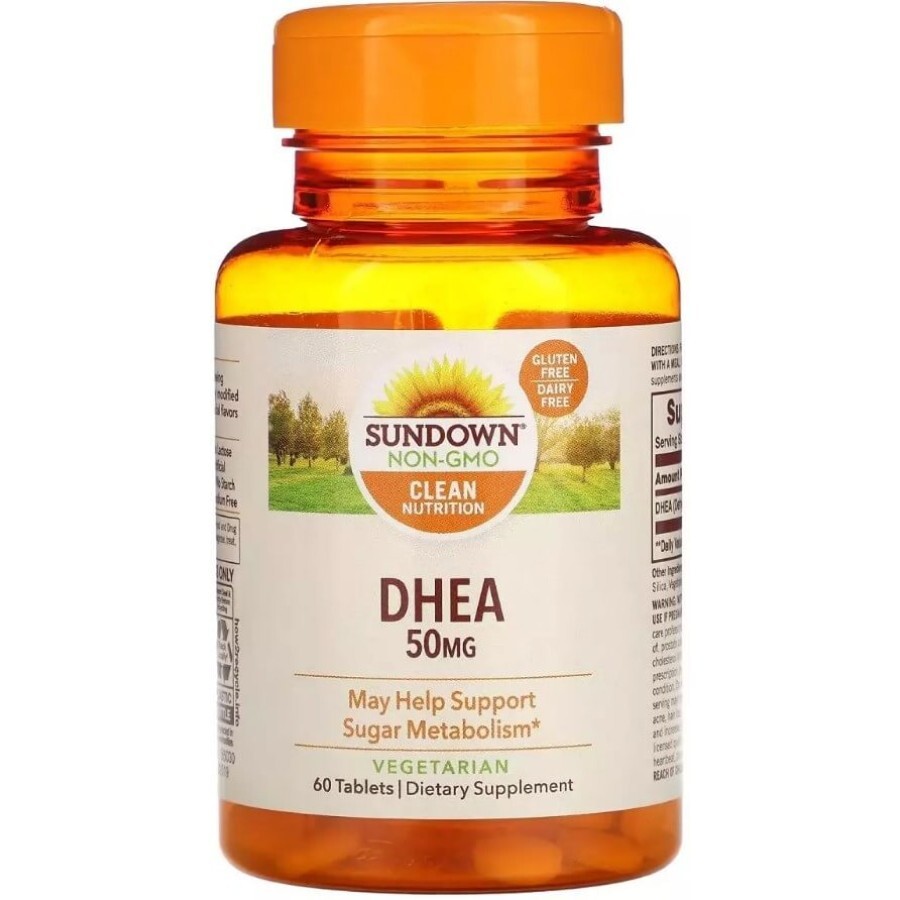 Дегидроэпиандростерон, 50 мг, DHEA, Sundown Naturals, 60 таблеток: цены и характеристики