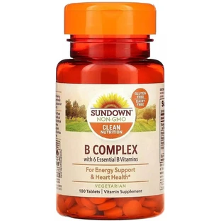 Комплекс витаминов B, B-Complex, Sundown Naturals, 100 таблеток