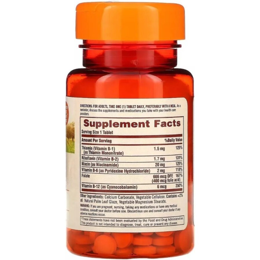 Комплекс вітамінів B, B-Complex, Sundown Naturals, 100 таблеток: ціни та характеристики