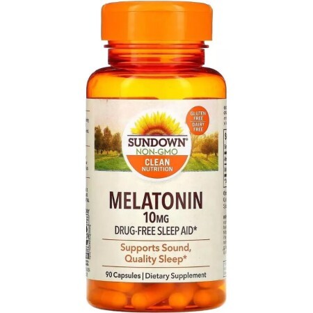 Мелатонін 10 мг, Melatonin, Sundown Naturals, 90 капсул