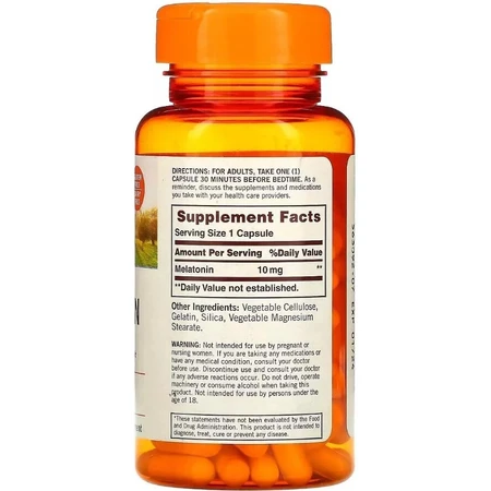 Мелатонін 10 мг, Melatonin, Sundown Naturals, 90 капсул: ціни та характеристики