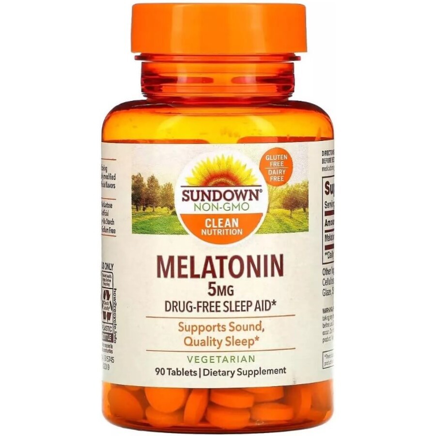 Мелатонін 5 мг, Melatonin, Sundown Naturals, 90 таблеток: ціни та характеристики