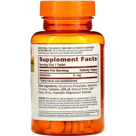 Мелатонін 5 мг, Melatonin, Sundown Naturals, 90 таблеток: ціни та характеристики