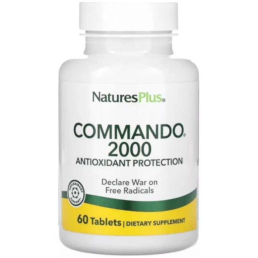 Антиоксидантная защита, Commando 2000, Natures Plus, 60 таблеток: цены и характеристики